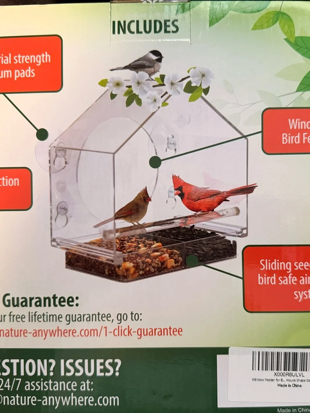 Clear Window Bird Feeder - Clear